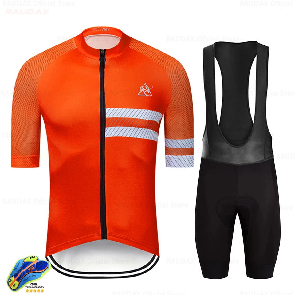 Pánske cyklistické odevy 2024 Raudax s krátkym rukávom Ropa Ciclismo Summer cyklovanie Triatlon Shorts Suit Rovnomerná cyklistická súprava