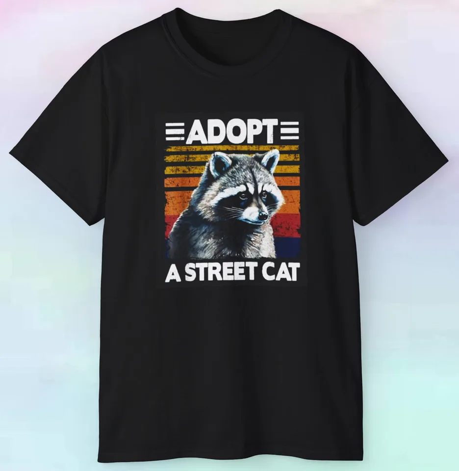 Pánske dámske adopcie uličné mačacie tričko Funny mývalové zvieratá Wildlife S-5XL
