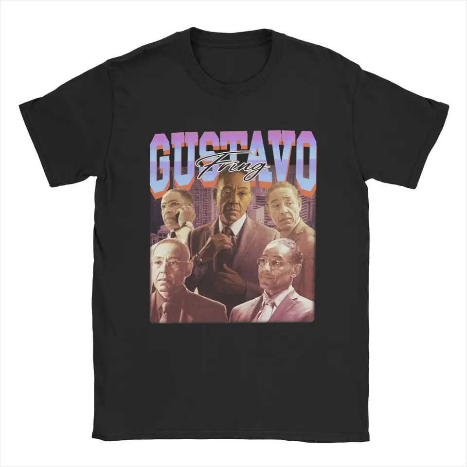 Pánske Gustavo Fring 90. roky rapový štýl tričko Breaking Bad Cotton Clothes Funny Krátke rukávy okrúhle goliere Darčekové tričká