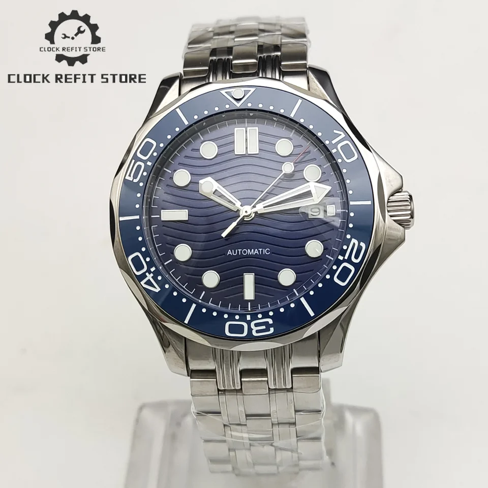 Pánske hodinky módnej vlny, mechanické hodiny, dátum, keramický rám, nehrdzavejúca oceľ, číry chrbát, 41 mm ， 8215 pohyb