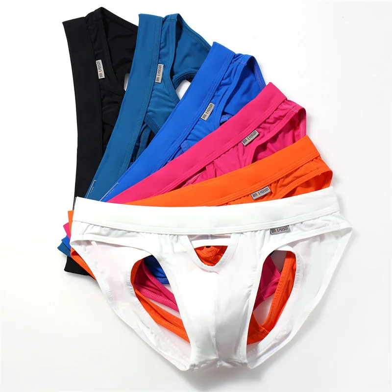 Pánske homosexuálne spodné prádlo bez dna Sexy backless briefs sissy penis puzdro Push Up Up