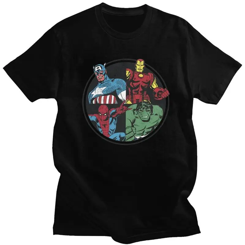 Pánske Hulk Avengers Zostavujú tričká Krátke rukávy bavlnené tričko Trend Tričko letné tričko Tops Slim Fit oblečenie