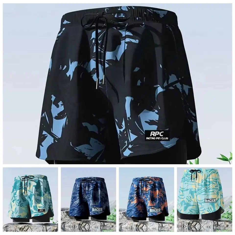 Pánske kmene L-5XL Pánske kmene rýchle vyschnutie Tlač plochého uhla plávajúce kmene priedušné plavky na pláži Pants Sports
