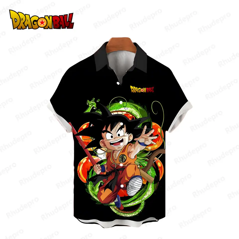Pánske košele Vegeta Dragon Ball Z Super Saiya Y2K Havajská nadmerná košeľa Streetwear Harajuku Summer Rukáv letná blúzka 2024