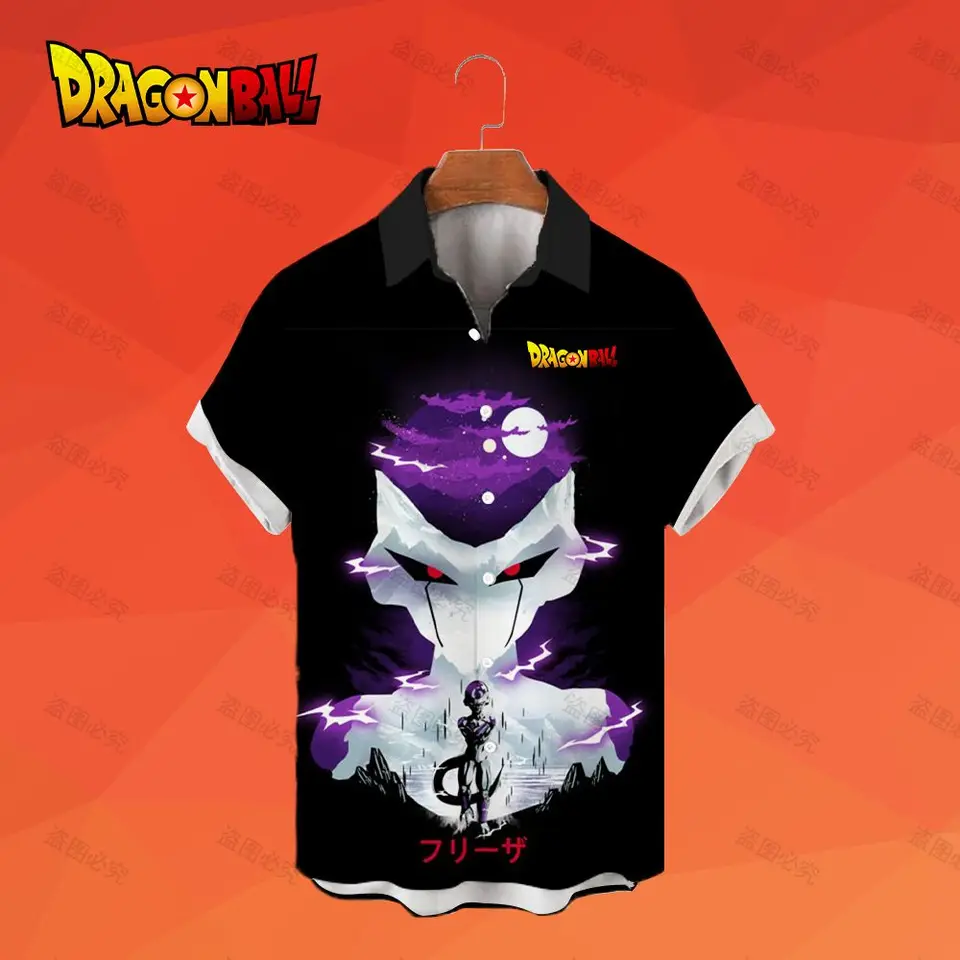 Pánske košele vegeta draka loptu z pánske spoločenské košele letné vrcholy streetwear cool estetické odevy 2023 nadmerne dimenzované y2k móda
