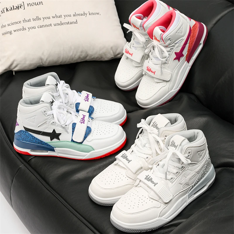 Pánske ležasné tenisky High-Tops tenisky Trendy chlapci basketbalové športové tenisové topánky vonkajšie terénne topánky Pár tenisiek