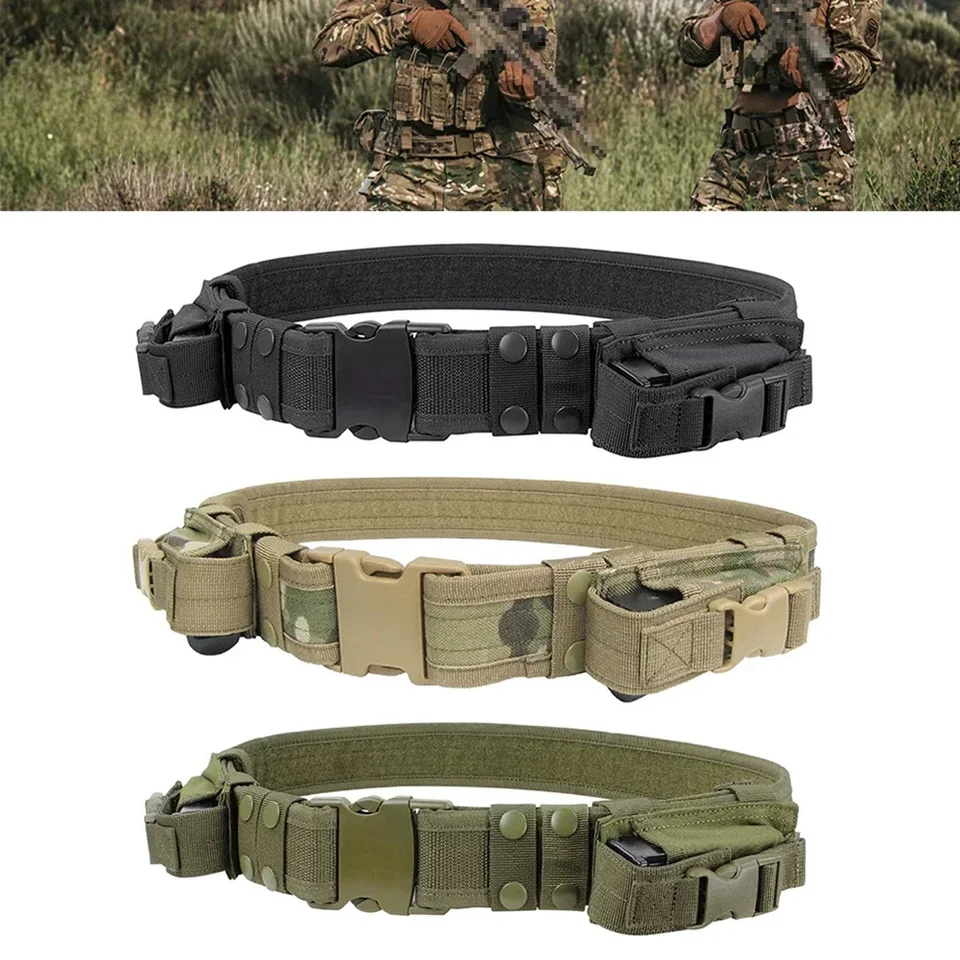 Pánske maskovacie bojové plátno pásy Vysoko kvalitné taktické uvoľňovanie taktické oxfordské handričku Outdoor Hunting Nylon Work Belt