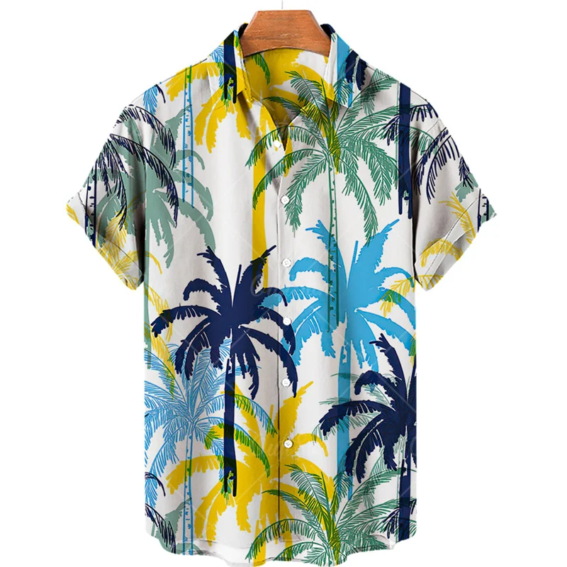 Pánske neformálne Havajské košele s krátkym rukávom Kokosový strom Overfit Tropical Luxury Style Dovolenka Dazn Goth Camisa Kvetinové oblečenie najlepšie