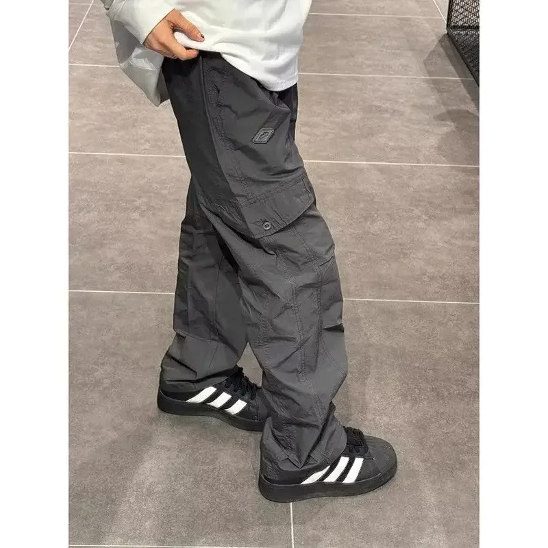 Pánske nohavice v americkom štýle voľné fit s rovnými nohami Príležitostné nohavice Trendy Značka paratrooper Pants na jar jeseň