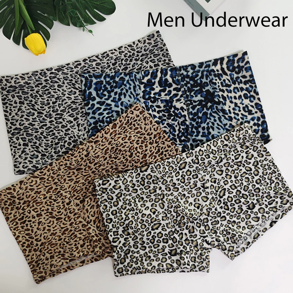Pánske nohavičky Leopard Tlač módy a módne vytrasenie vrecka Underwear Pánske plážové kmene boxerov Shorts Slires New 2024