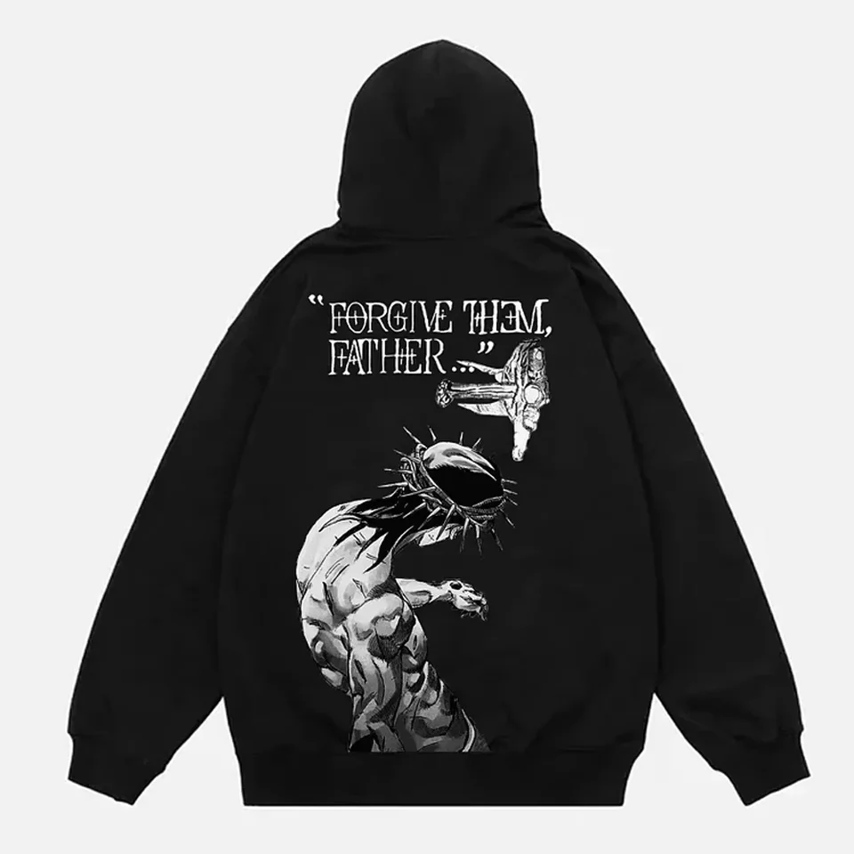 Pánske odpustenie im otec Biblia Verše tlačí mikina jeseň Zimná zima Dospelé deti Streetwear mikina kauzálna voľná unisexová mikina