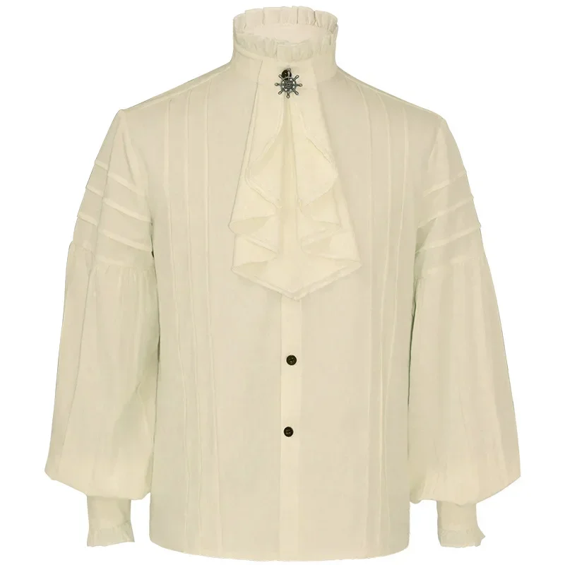 Pánske pirátske stredoveké košele Ruffle Steampunk Gothic košeľa Men Halloween kostým cosplay cosplay renesance viktoriánske topy chemise homme