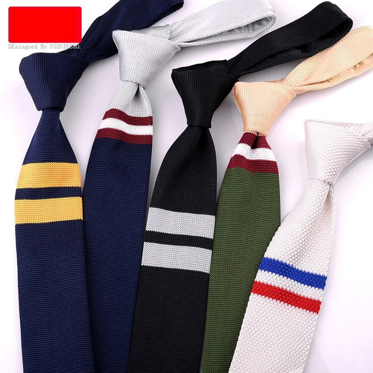 Pánske pletené pletené rekreačné pruhované kravata Klasické kravaty obyčajného rohového krku pre mužov Skinny 5 cm Normálny kravata tkaný dizajnér Cravat