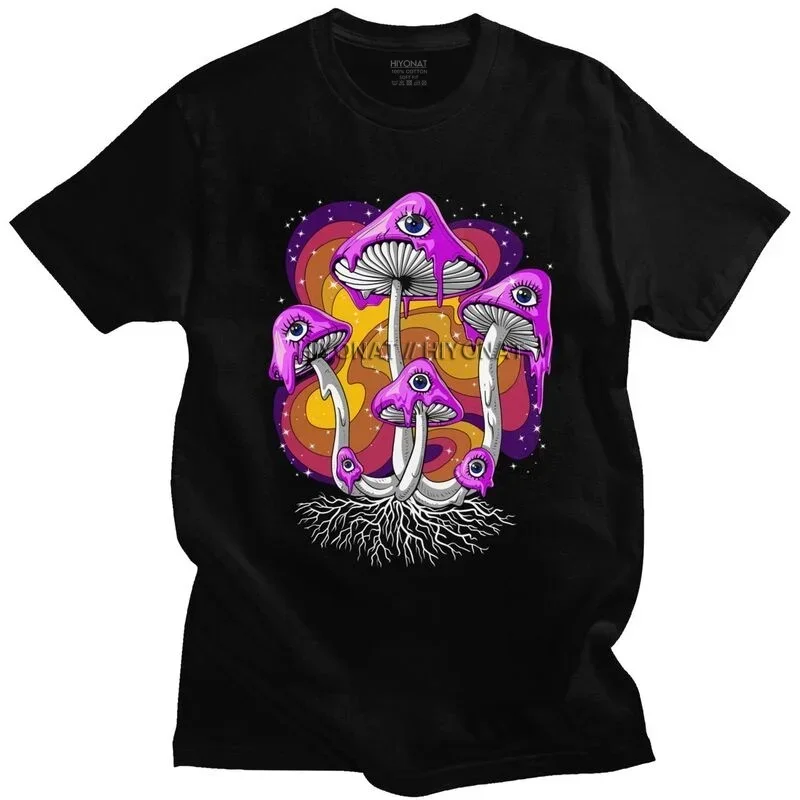 Pánske psychedelické psilocybin harajuku tričko, tričko Magic Mushrooms, tričko s krátkym rukávom, letné huby, klasické módy