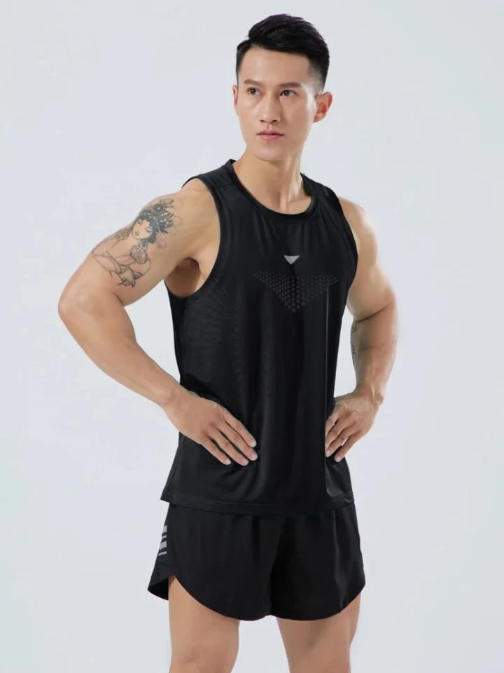 Pánske rýchle suché priedušné vesty Ľahké bežecké telocvičňové košele Fitness Fitness Sports Tesné kompresné tričká Tričky Tops