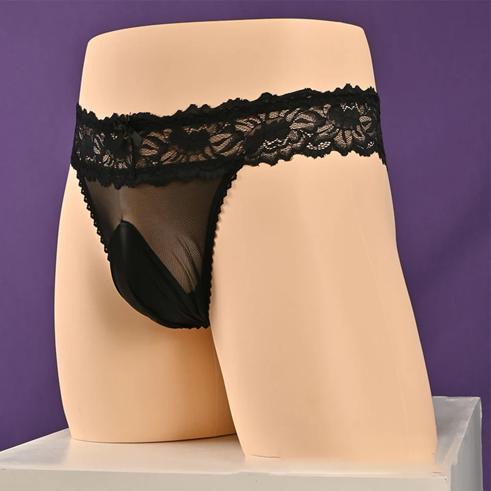 Pánske sexy sieťové spodná bielizeň s nízkym vzostupom nohavičiek Gays Sissy Bulge Vetka Režiséry G-String Priedušné nohavičky