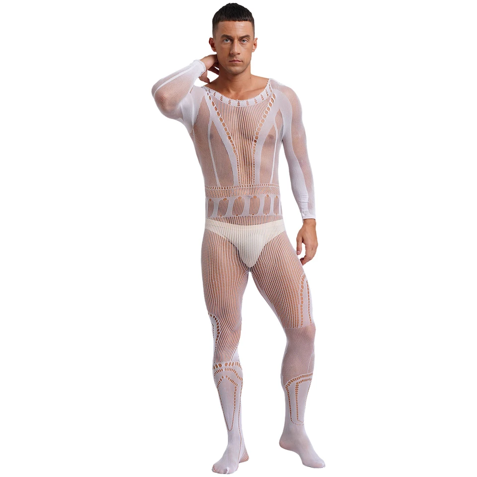 Pánske sexy tesné pančucháče Vidíte cez BodyStockings BodySuit Underwear Prestupne skríningové