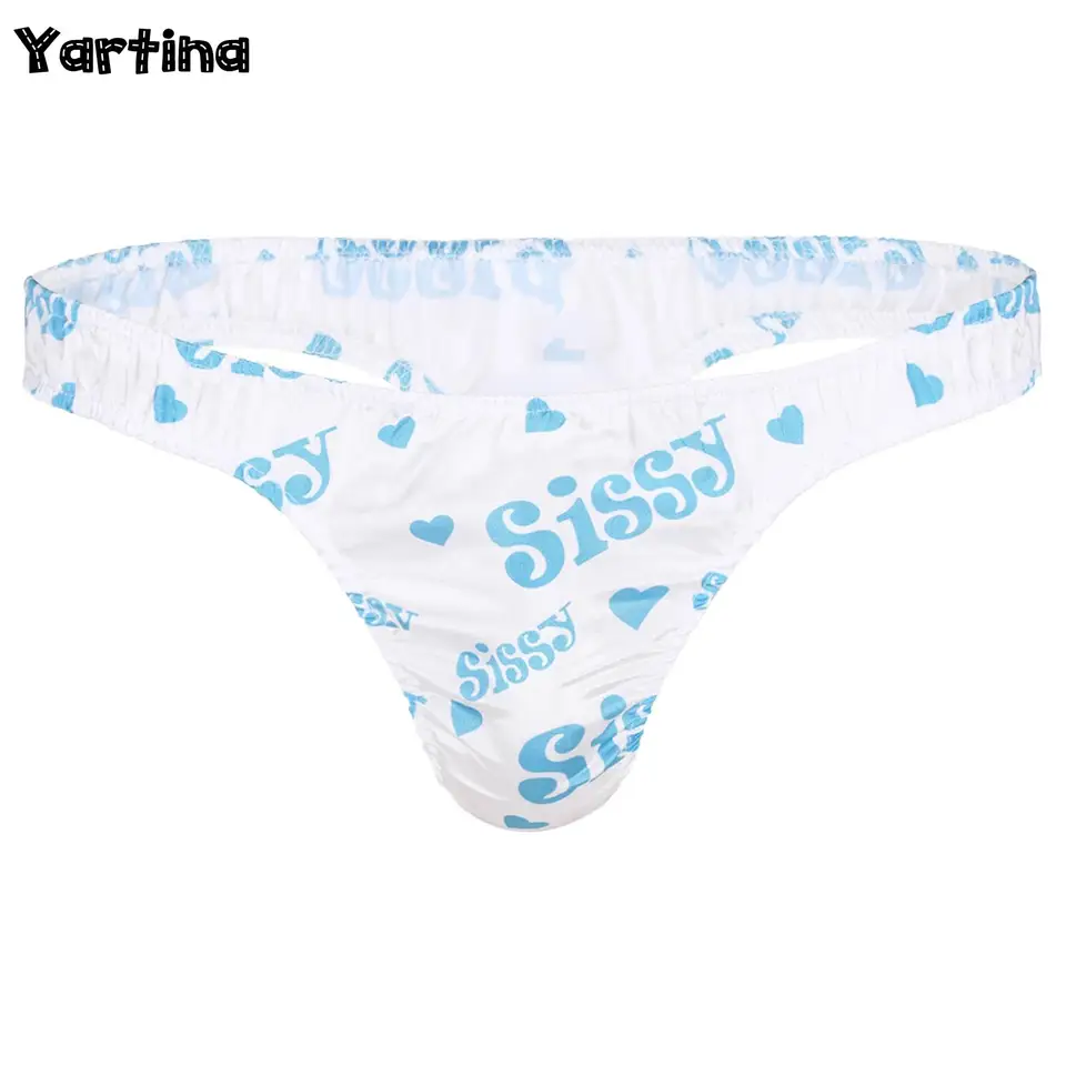 Pánske spodné prádlo sissy crossdresser nohavičky sexy g-string tangá mäkké lesklé bikiny s nízkym vzostupom bikiny tangé saténové spodné prádlo