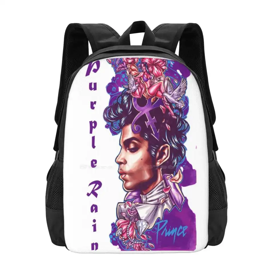Pánske tašky Purple Rain School Tašky cestovný laptop batoh Purple Rain Black Oficiálny živý návštev