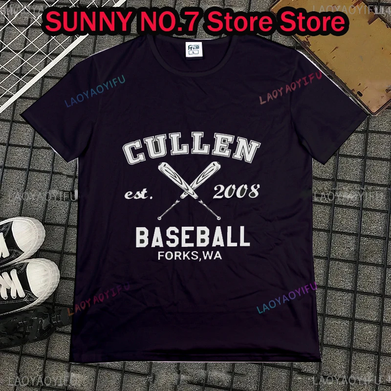 Pánske tričko Cullen Baseball Twilight Casual Tričko s krátkym rukávom okrúhly krk vrchol