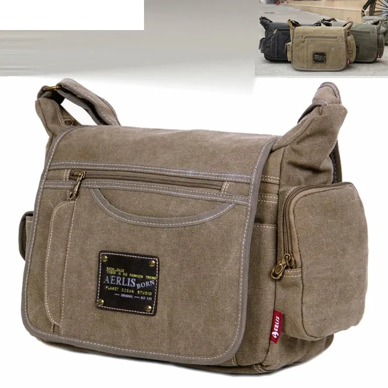 Pánske vinobranie plátna tašky Muži pre Crossbody Bag pre mužov Messenger Bag Muž cestovné ramenné tašky Bolsa Masculina Vysoká kvalita
