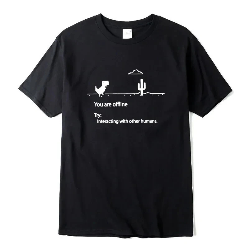 Pánske vysokokvalitné 100% bavlnené vtipné dinosaurové tlač Trink Tirt Loose O-Neck Men Tshirt Tričko Tričko s krátkym rukávom Mužské odpalisko Tops 43004