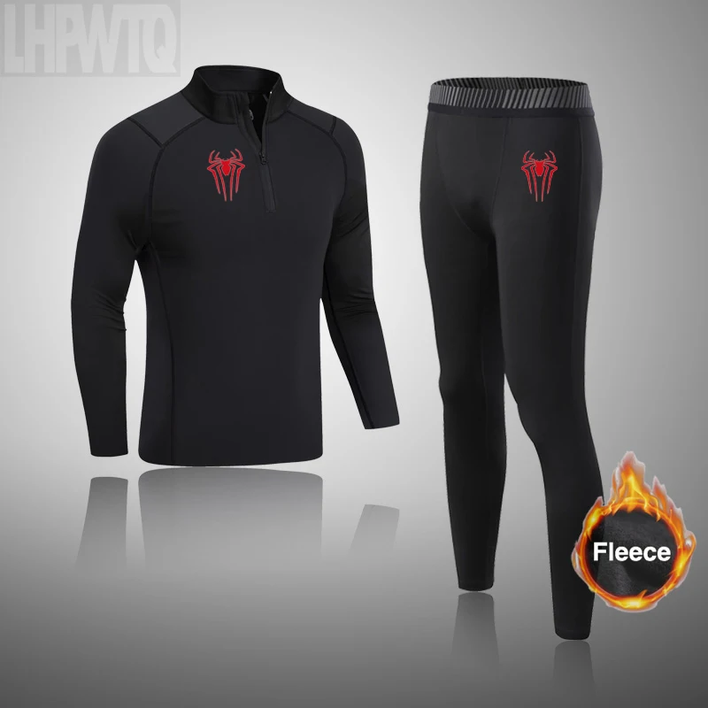 Pánske zimné lyžiarske tepelné spodné prádlo Sety Muži priedušné rýchle suché stopy po lyžovanie Thermo Long Johns Compression Suit