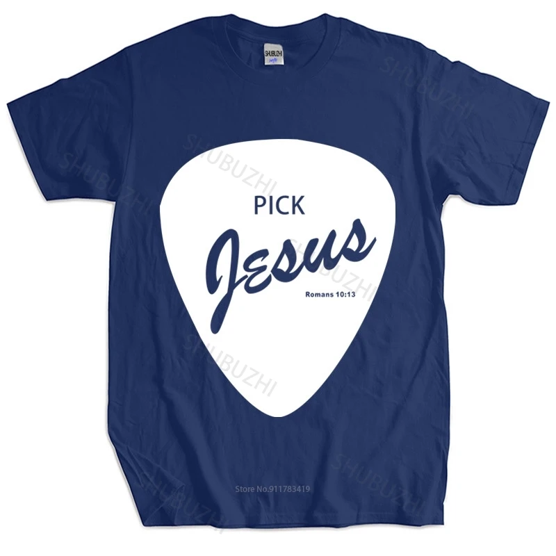 pánske značkové tričko Mužské darčeky Vyberte Ježišu - Pick Guitar - kresťanské hudobné tričko pre neho voľné topy plus veľkosť teeshirt