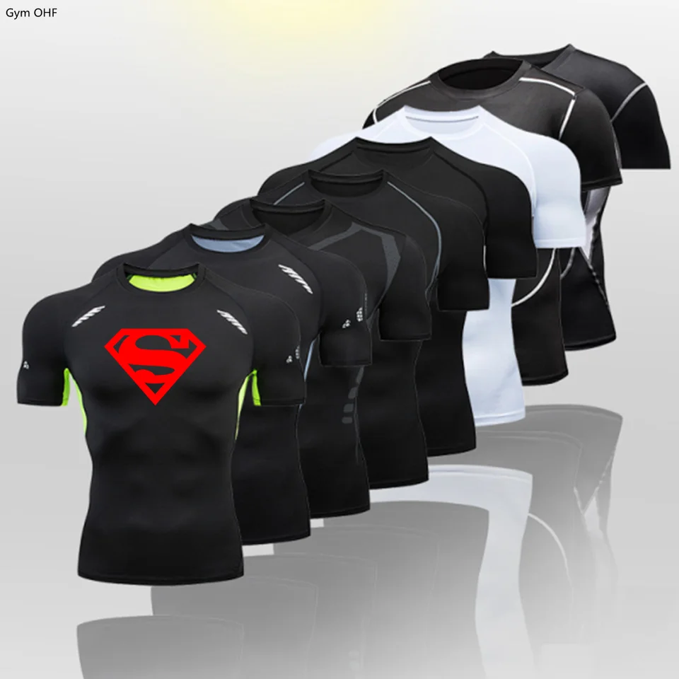 Pánske športy Rýchle suché tričko Kompresie Kompresie tričká Cvičenie Fitness Undershirts Tops Tops Tesné elastické športové oblečenie