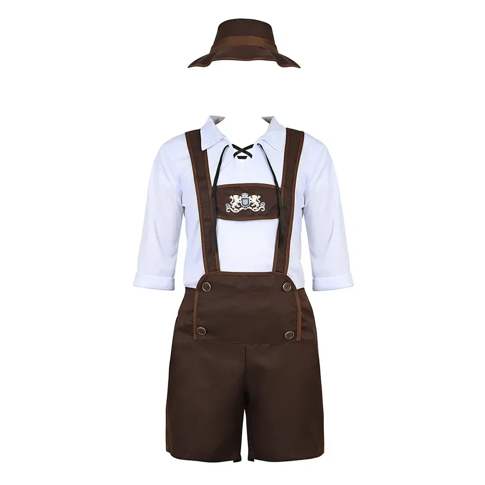 Pánsky bavorský kostým Oktoberfest Outfit Lederhosen Pánske kostýmy pivo ozdobné šaty Halloween kostýmy pre mužov maskovanie cosplay