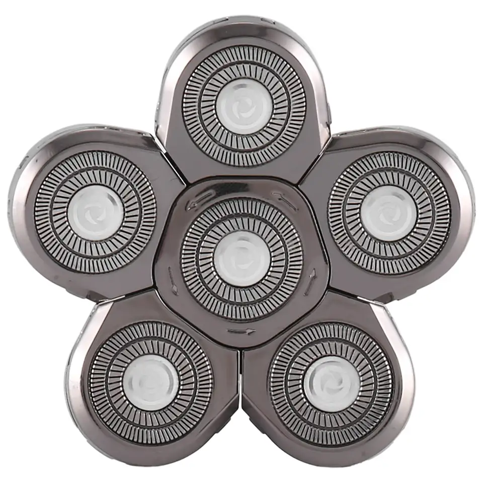 Pánsky elektrický holiaci strojčeka Elektrické žiletky Blade Nuant Head 6 Blades Head Shaver Náhradný plešatý, ako je to znázornené
