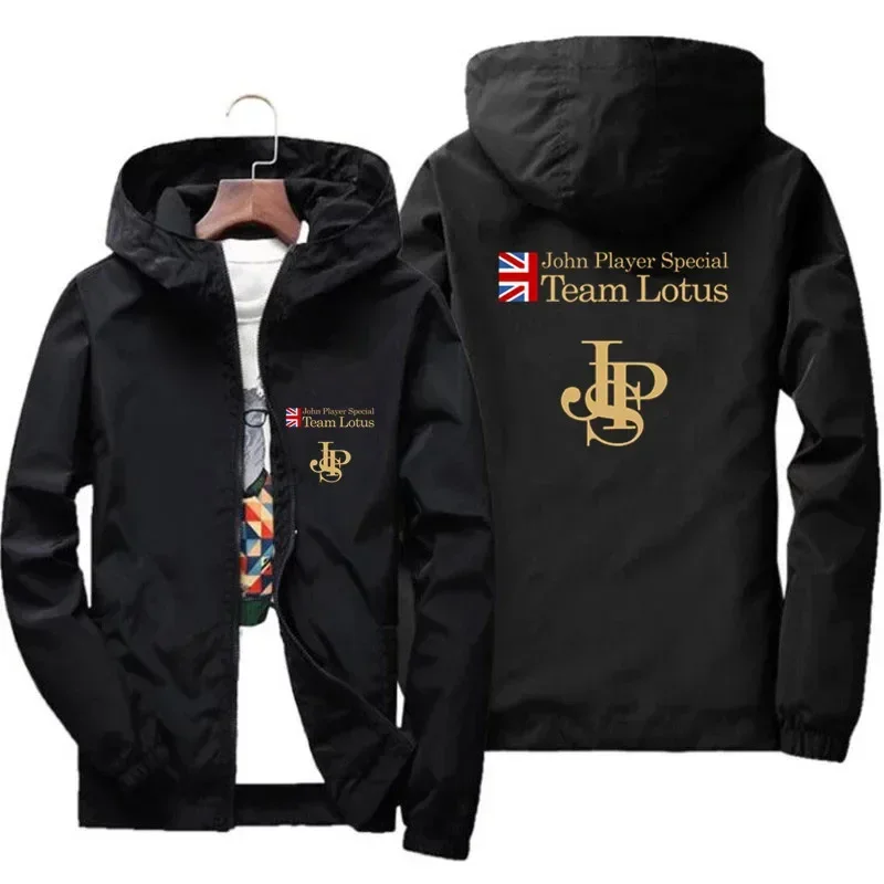 Pánsky JPS John Player Špeciálny tím plus veľkosti športového oblečenia hrubý bunda Windbreaker Hooded Pilot Pilot Parkas Cloth Coat 7xl