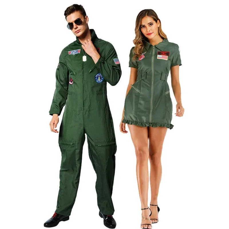 Pánsky pilotný oblek 80. rokov film Top Gun Air Force Uniforma dospelých Halloween Cosplay kostým karneval Veľkonočné purivo ozdobné šaty