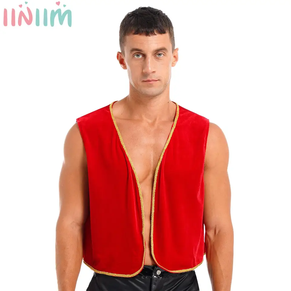 Pánsky Ringmaster kostým cirkusový prsteň Velvet Vest Vest Vespcoat bunda Halloween Showman Lion Tamer rola Play Fancy Dress