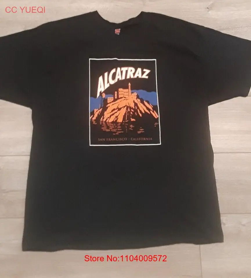 Pánsky čierny XL Alcatraz Island väzenské tričko San Francisco Souvenir