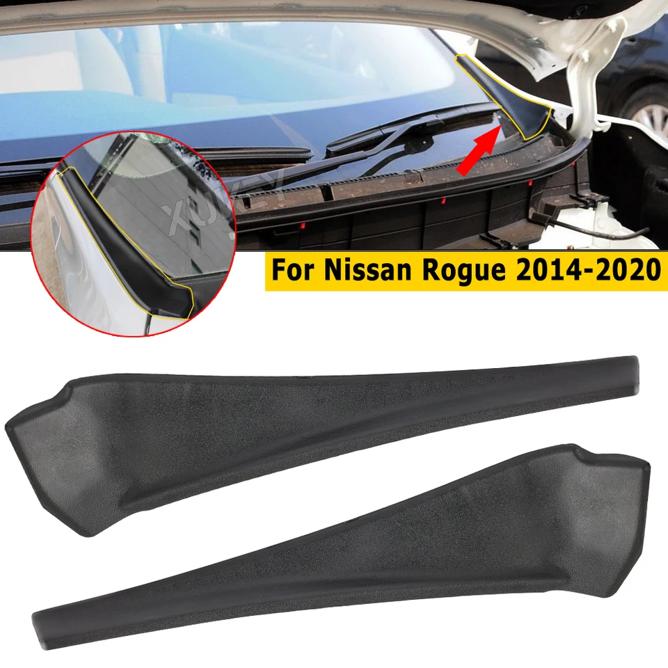 Pár doľava + pravý čierny ABS predné čelné sklo stierača bočného krytu krytu krytu krytu rohu pre Nissan X-Trail T32 Rogue 2014-2020