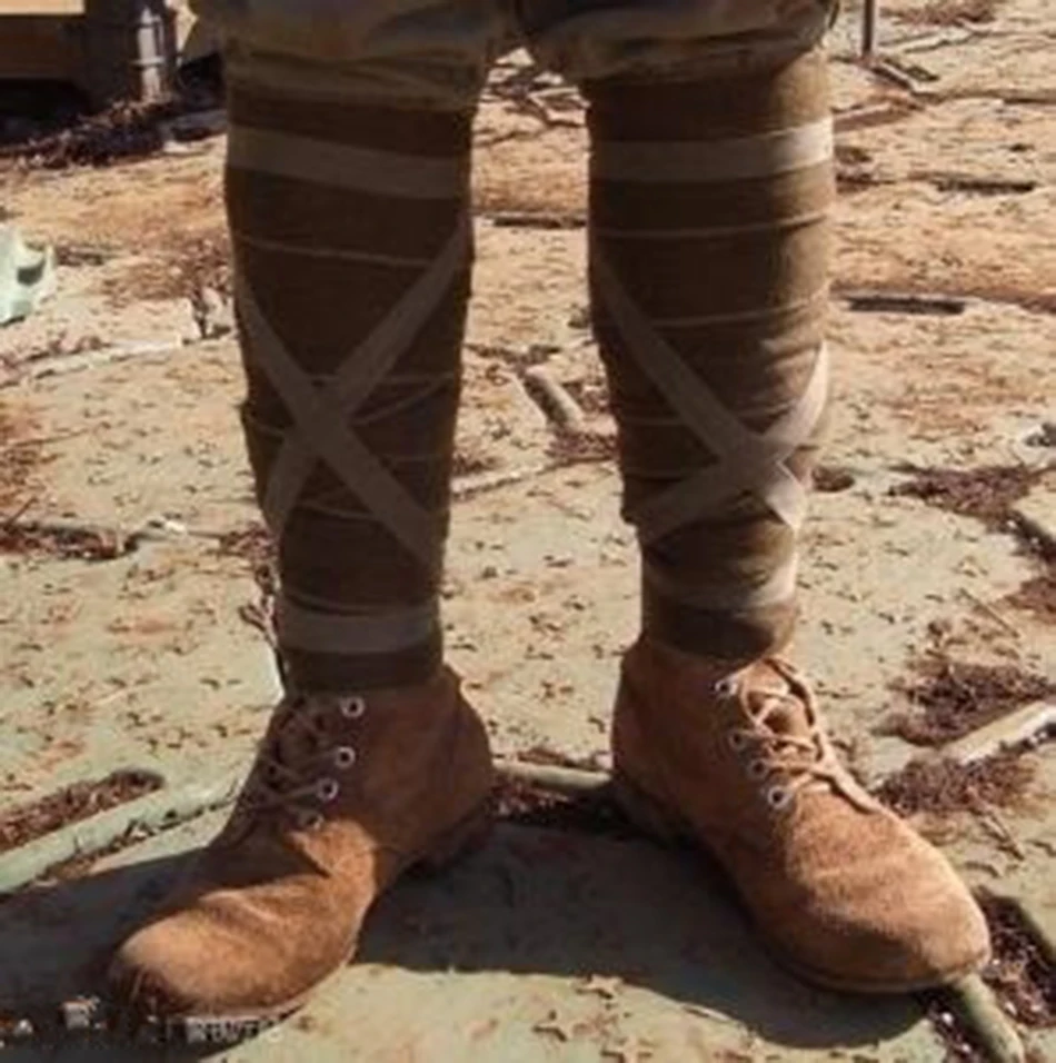 Pár druhej svetovej vojny japonský armádny vojenský vojak Wool Leggings Puttee Gaiters-JP033
