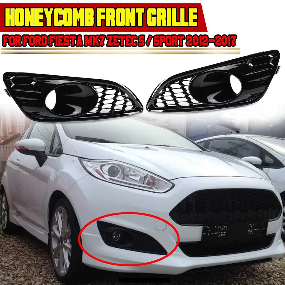 Pár dutých sieťovín Honeycomb Car predná nárazník Fog Lamp dolná mriežka pre Ford Fiesta Mk7 Zetec S / Sport 2012-2017 Hmlové svetlo gril