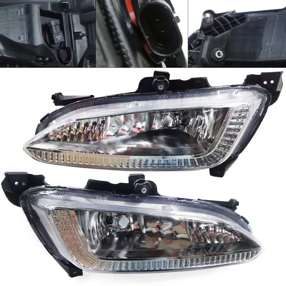 Pár hmlových svetiel 2pc vľavo+pravé hmlové svetlá sa hodí pre Hyundai IX45 Santa Fe 2013 2014 2015 DRL LED denné bežecké svetlo