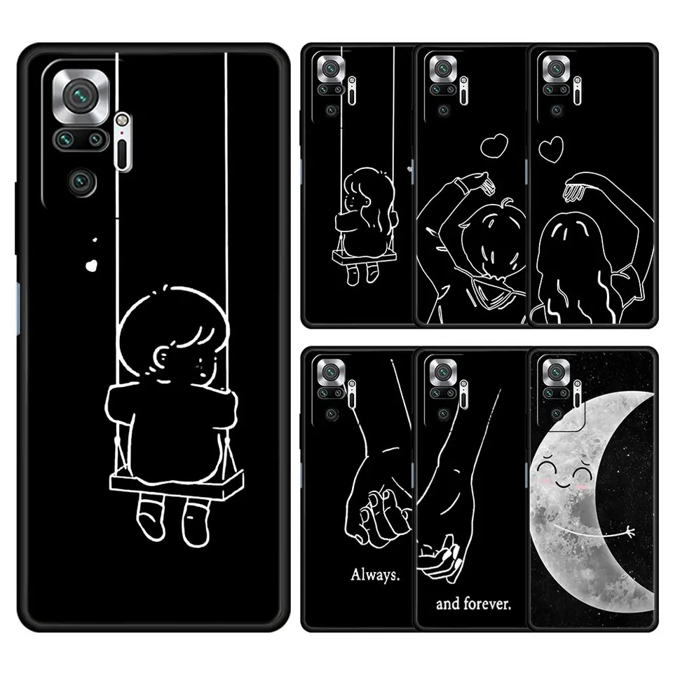Pár karikatúry Aestth Sun Moon Pase pre Xiaomi Redmi Note 14 13 12 5G 9S 9 10 11 Pro Plus 9t 14c 13c 12c 10c 9c 9a