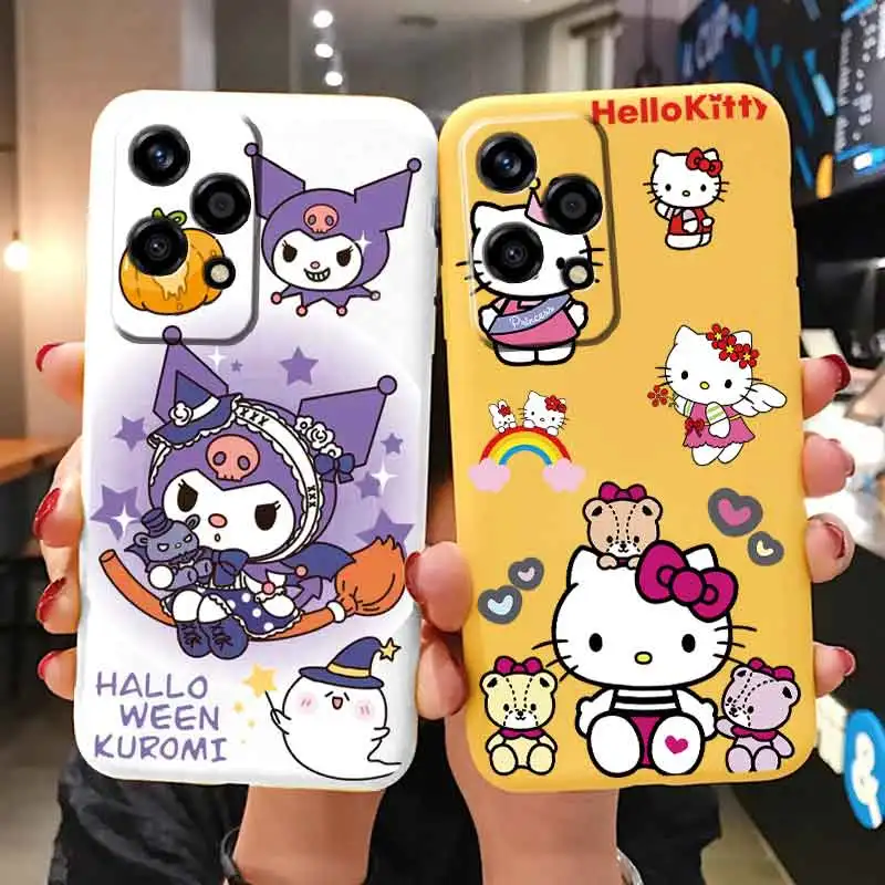 Pár karikatúry Kuromi Kitty Cat CAT CUTE Dievčatá Puzdro pre Huawei Honor 200 Lite Silikone Ochrana Bumper SHELLING Cover