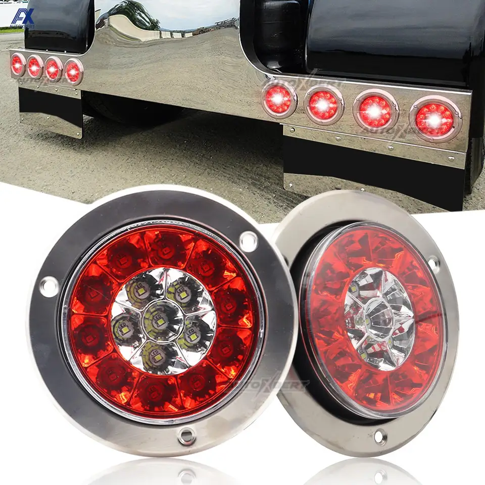 Pár kolo 12-24V LED Červená chvostová lampa Reverzná brzda Výstraha Zadné bežecké svetlo pre prívesový nákladný automobil UTV RV Caravan Pickup Van Camper