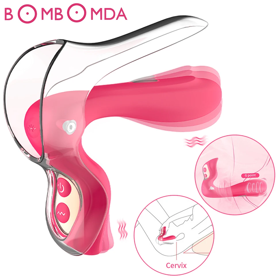 Páry sexuálne hračky 2 v 1 Speculum Vibrátory dilatátory Ženy Vaginálny expander 10 vibračných frekvencií SM Nástroje na sexuálne potešenie