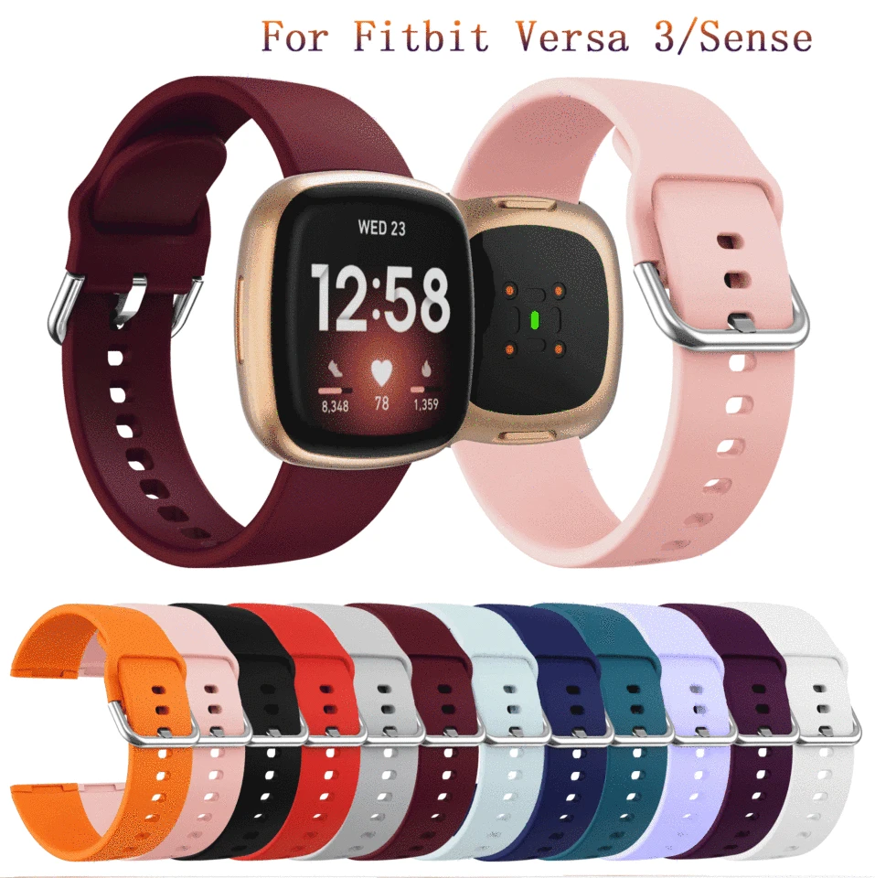 Pásový popruh pre Fitbit Versa 3 4 Soft Silikone Witerproof Witerprood Satle WatchBand pre Fitbit Versa3/ Sense Smart Accessories