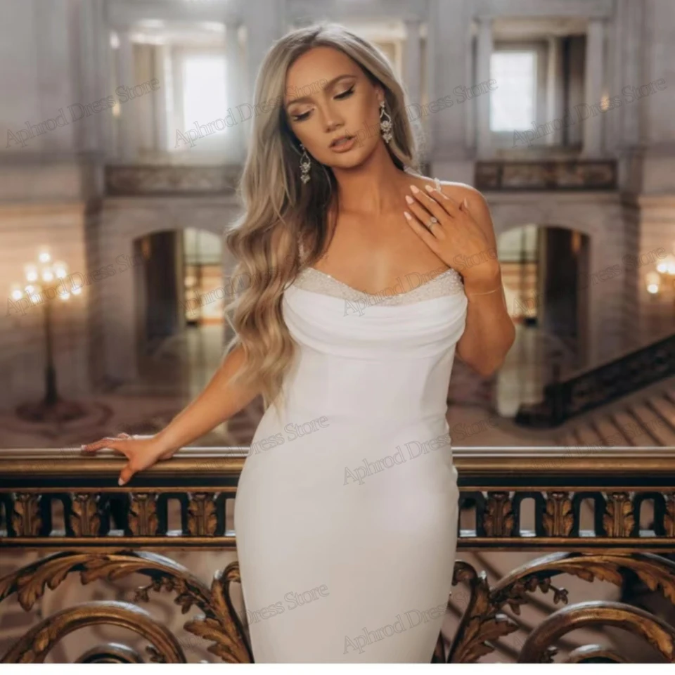 Pôvabné svadobné šaty Sexy svadobné šaty špagety popruhy Puseath Mermaid Flitry Appliques 2025 Vestidos de Novia Prispôsobené