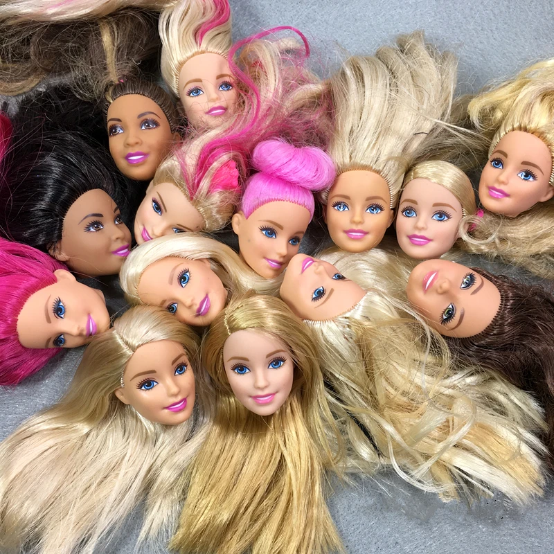 Pôvodná 2pc/5ksc/10ks/set viacstolia princezná bábika hlava modré vlasy fialové vlasy Doll Duysto Dievča