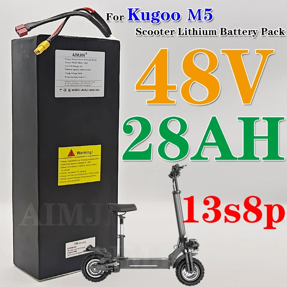 Pôvodná 48V batéria 28AH lítium iónov 13S8p batéria Skladací elektrický skúter pre Kugao M5/M5PRO/MAXSPEED vstavané v BMS