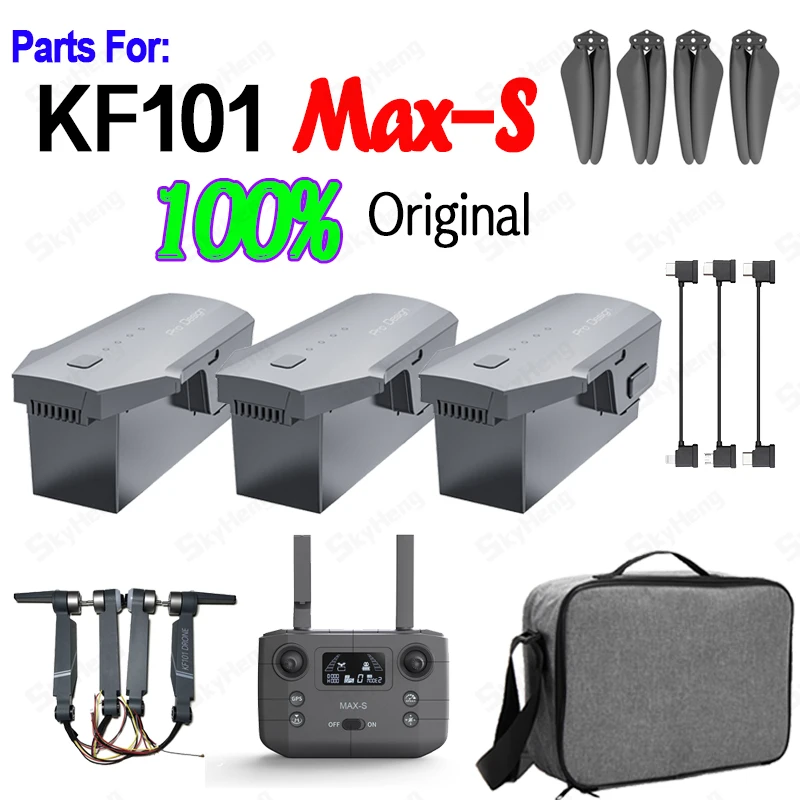 Pôvodná batéria KF101 Max-S DRONA BATTERA PRE KF101MAX-S PHRELLER BLADE ARM A RAK s kefou bez diaľkových ovládacích ovládacích káblov USB