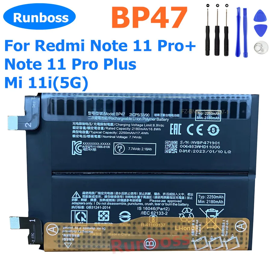 Pôvodná batéria telefónu BP47 4500 mAh pre Xiaomi Mi 11i 5G Mi11i Redmi Poznámka 11 Pro+ note11Pro Plus poznámka 11Pro plus batérie