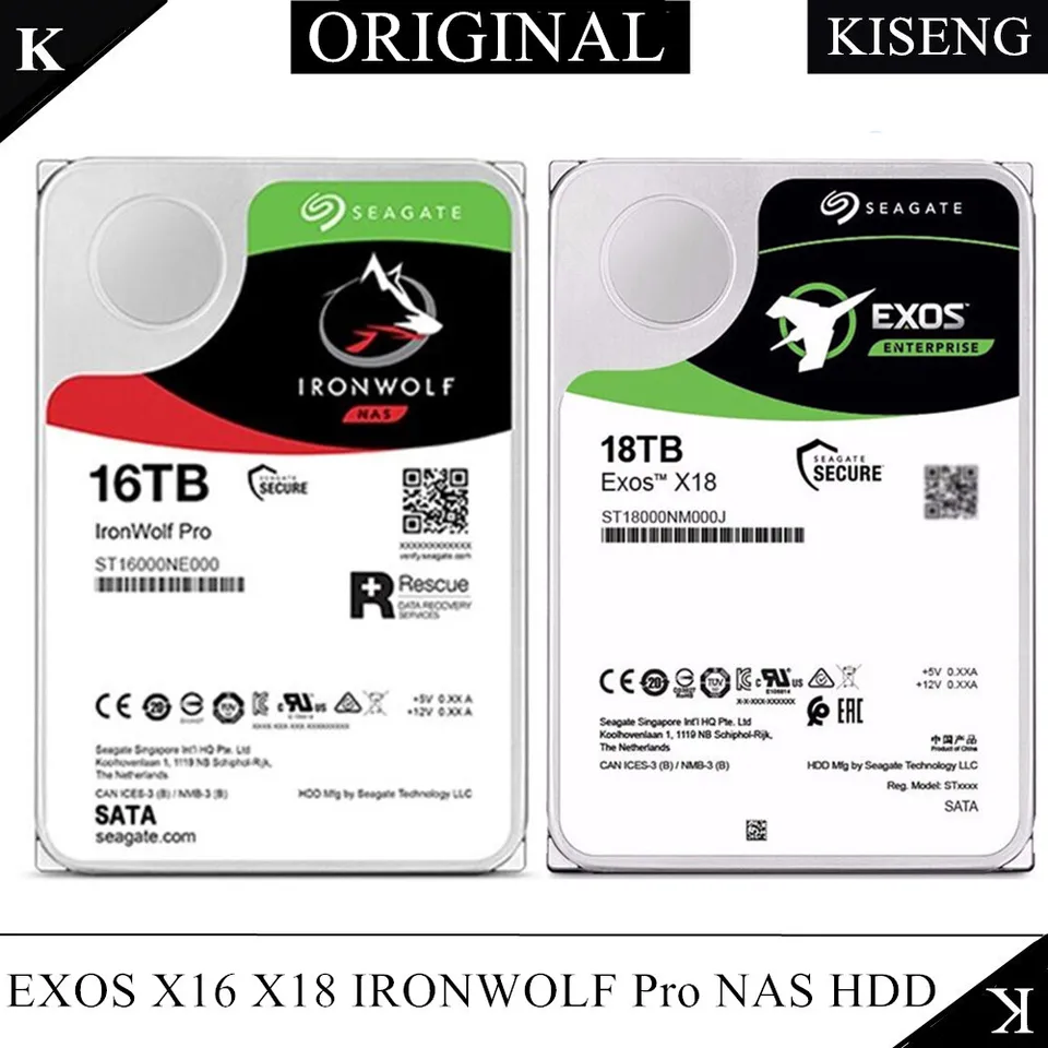 Pôvodná NAS HDD 3,5 palca pre Seagate Exos X16 X18 Ironwolf Pro Disco Duro 4TB 8TB 12TB 14TB 16TB 18TB Server Server Storage Head Drive